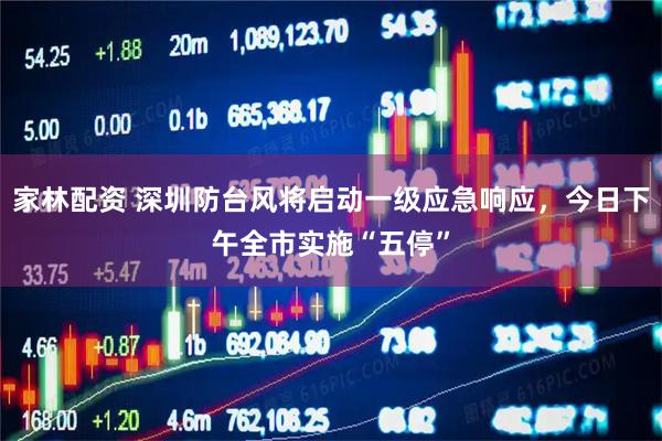 家林配资 深圳防台风将启动一级应急响应，今日下午全市实施“五停”
